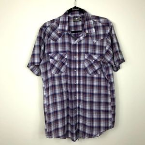 Open Range By Karman Plaid Shirt Vintage Western